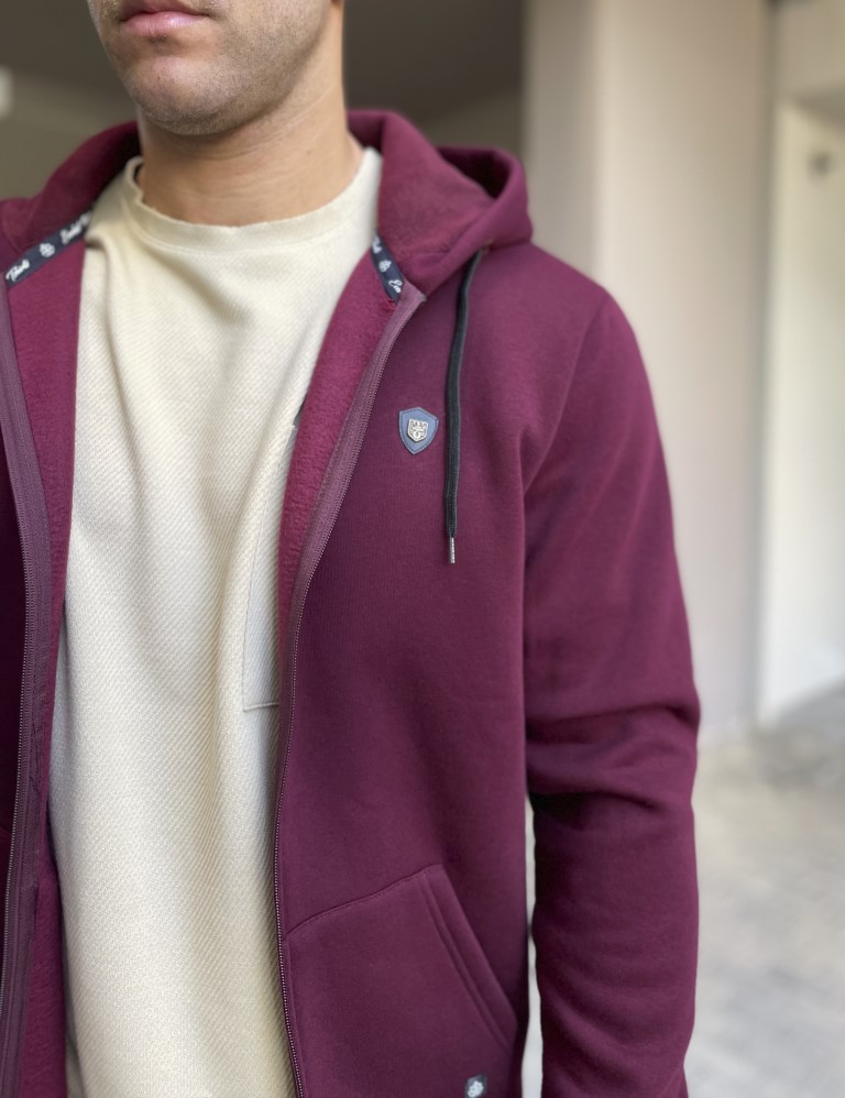 Everbest ανδρική Plus Size μπορντό ζακέτα φούτερ 251010 φωτογραφία